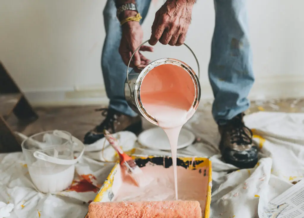 Rust-Oleum Cabinet & Trim Paint providing a semi-gloss finish for durable and elegant kitchen cabinets and trim work